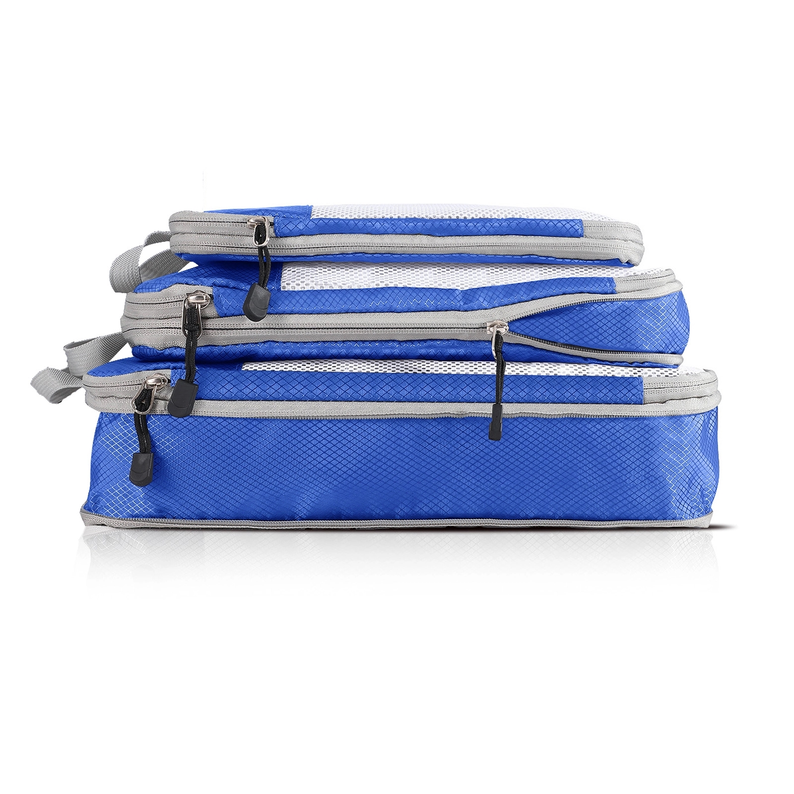 Set Of 3 Packing Cubes Foldable Storage Mesh Bag Organizer 15