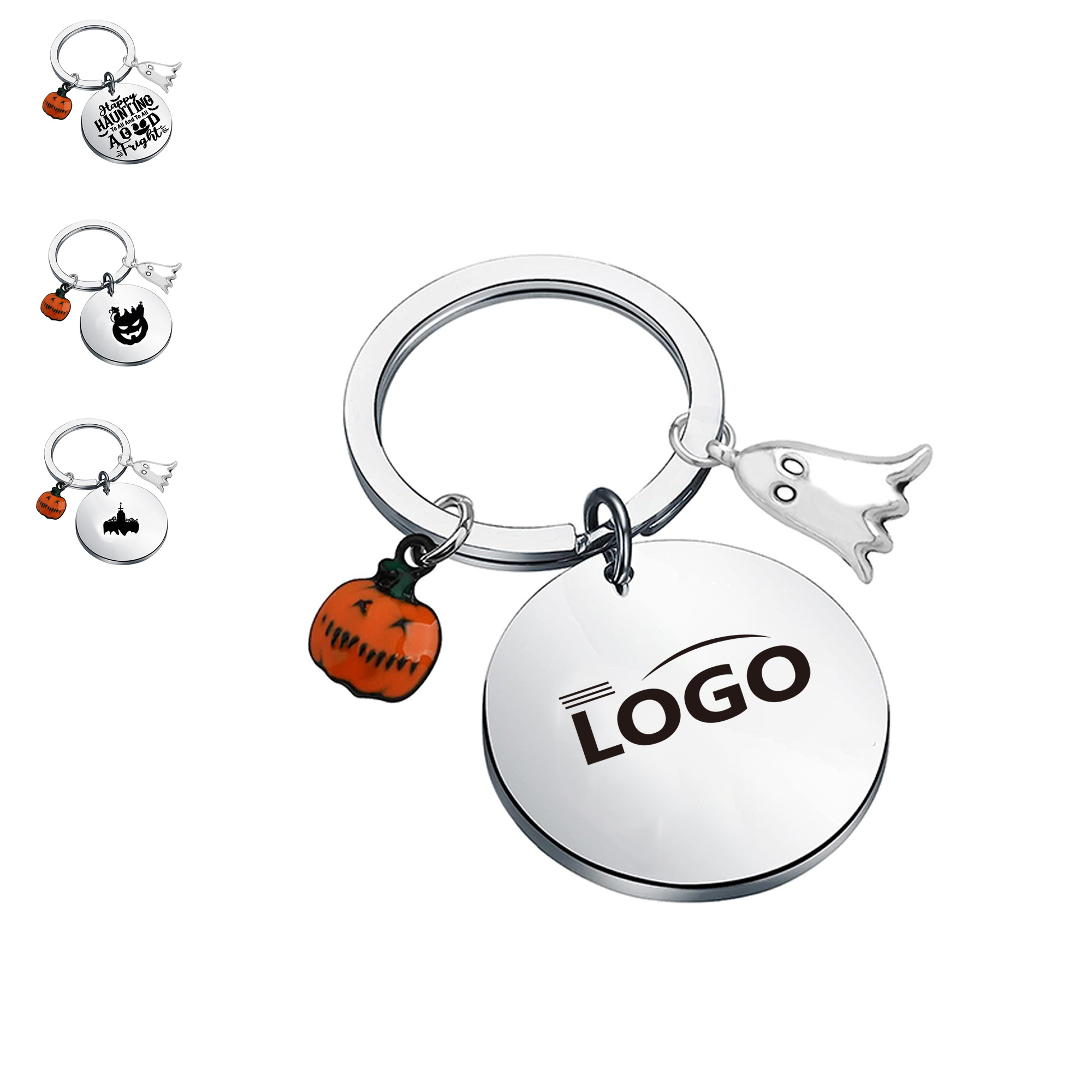 MOQ50 Cute Halloween Pumpkin Ghosts Keychain 2
