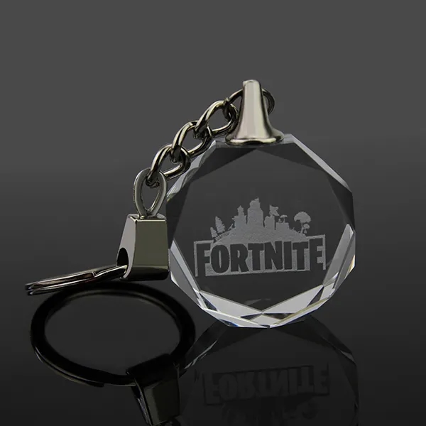 Crystal Circular Beveled Keychain 2