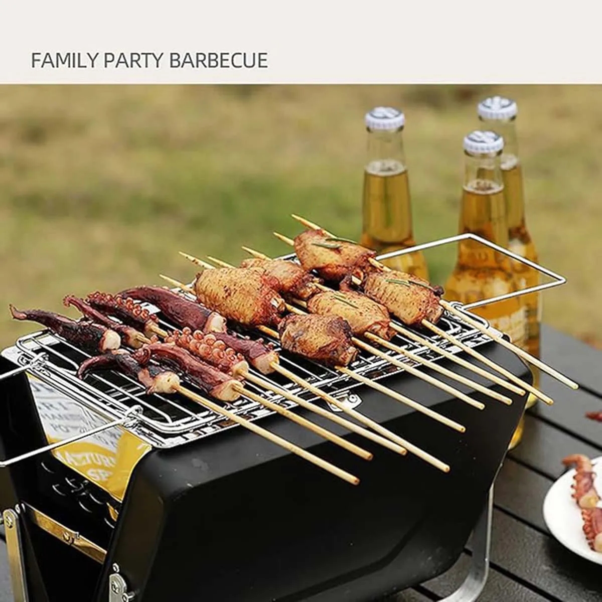 3-5 People Portable Compact Charcoal Folding Metal Grill 5