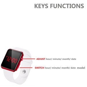 Sports Watch With White Band Digital Display Adjustable Design 8