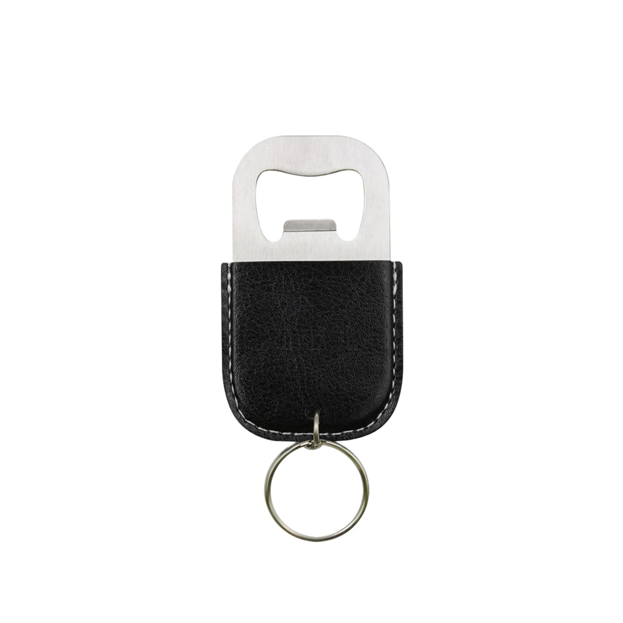 MOQ100 PU Stainless Steel Bottle Opener Keychain 4