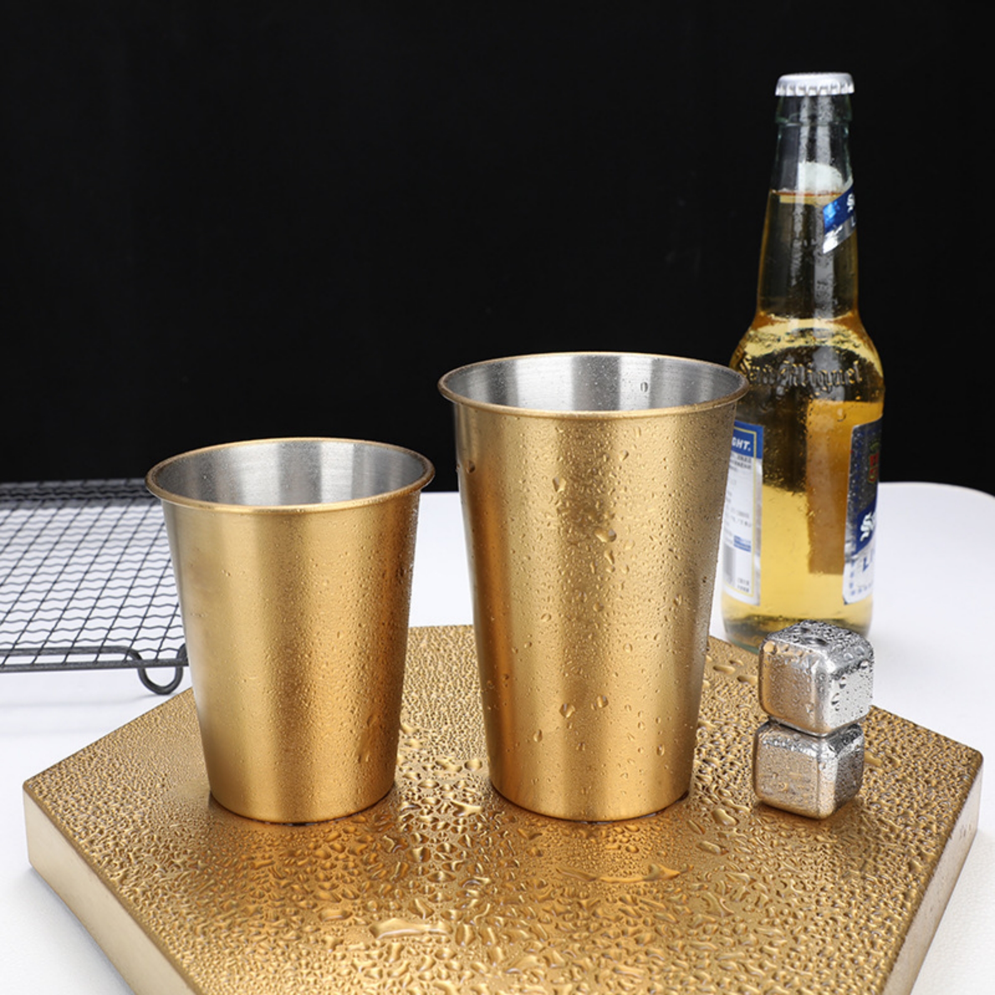 Black Stainless Steel Pint Cups 6