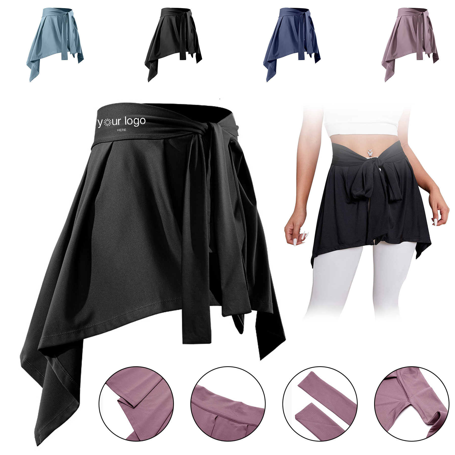 Asymmetrical Hem One Piece Skirt Cover Ups 2