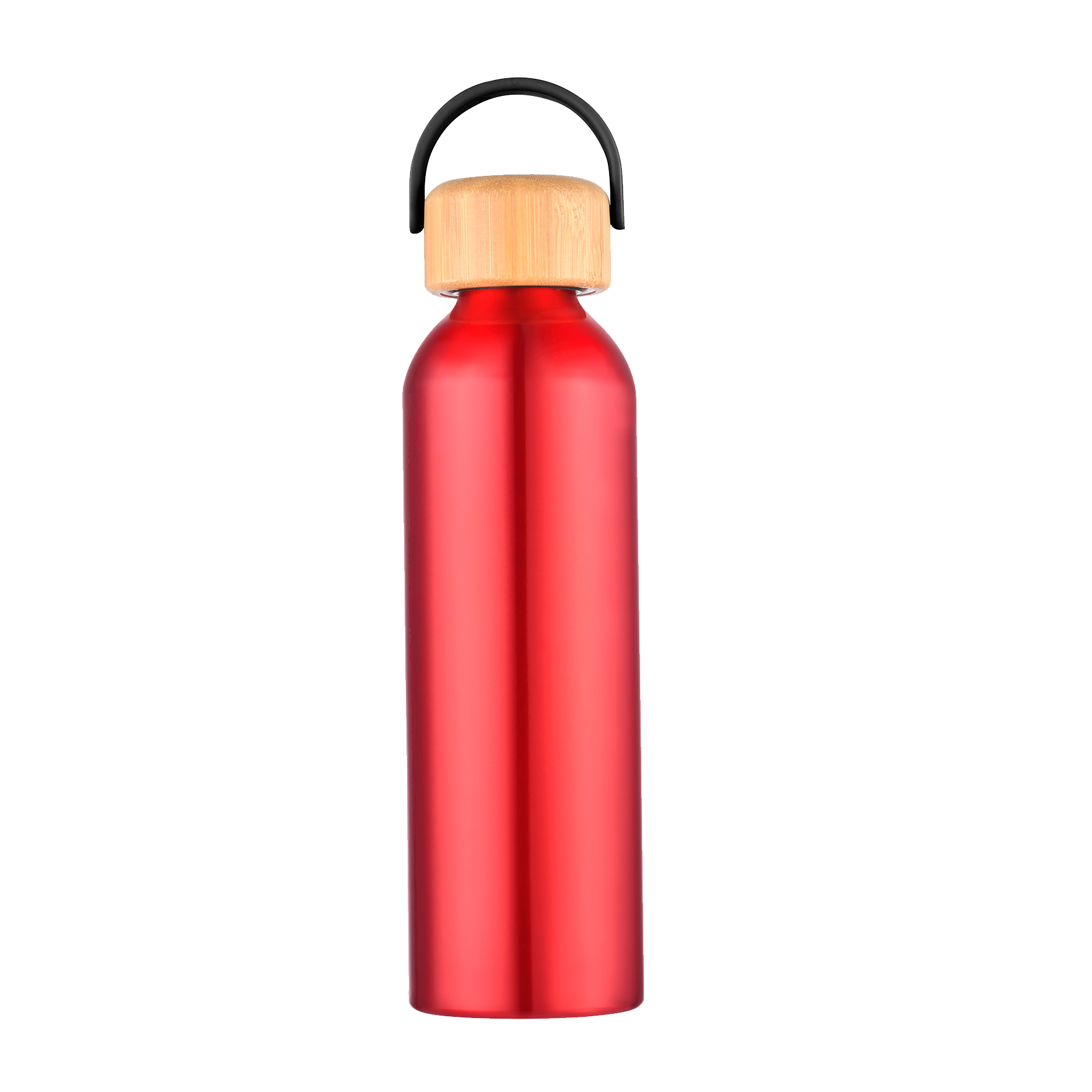 24 oz. Recycled Aluminum Water Bottle with Bamboo Lid & Carry Handle 3