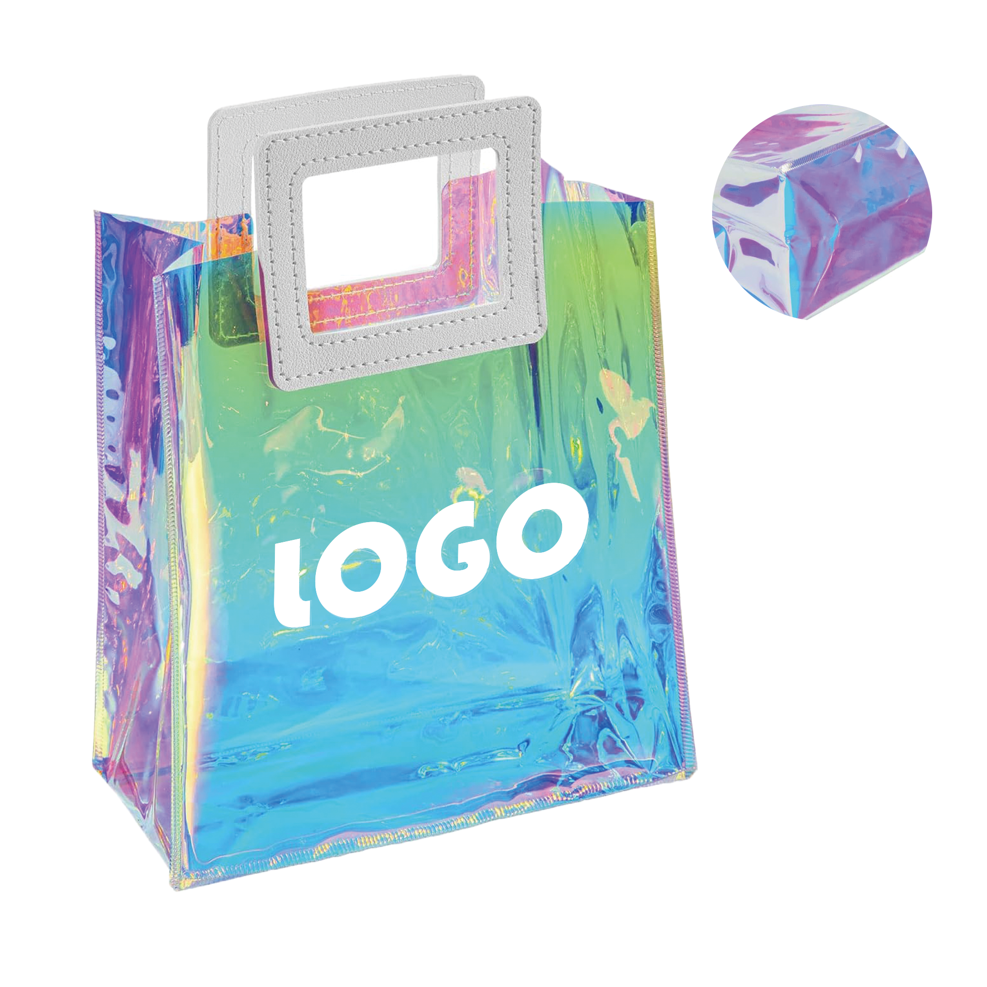 Holographic Laser PVC Fashon Shopping Tote Bag 3
