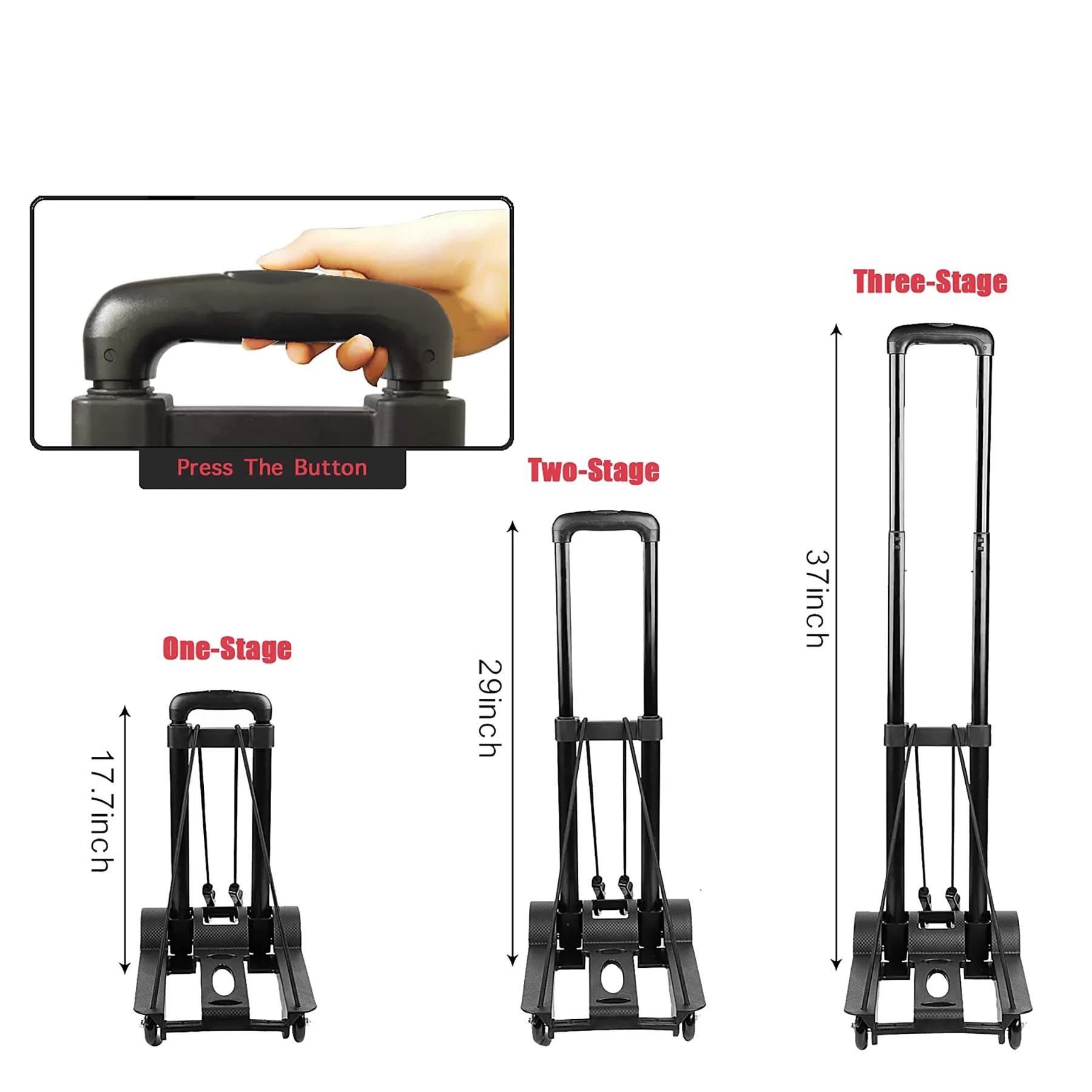 Aluminum Four-Wheel Foldable Handcart 4