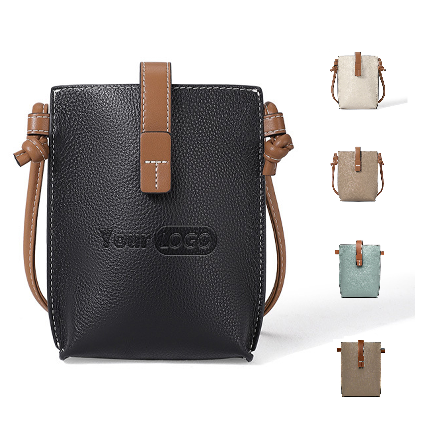 Genuine Leather Simple shoulder cross-body pouch 1