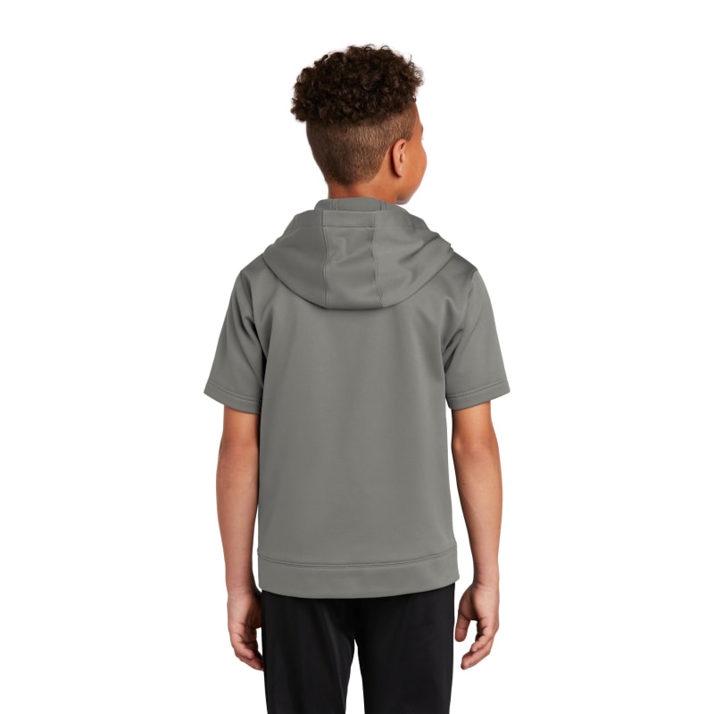 Sport-Tek Youth Sport-Wick Fleece Short Sleeve Hooded Pullover. 2