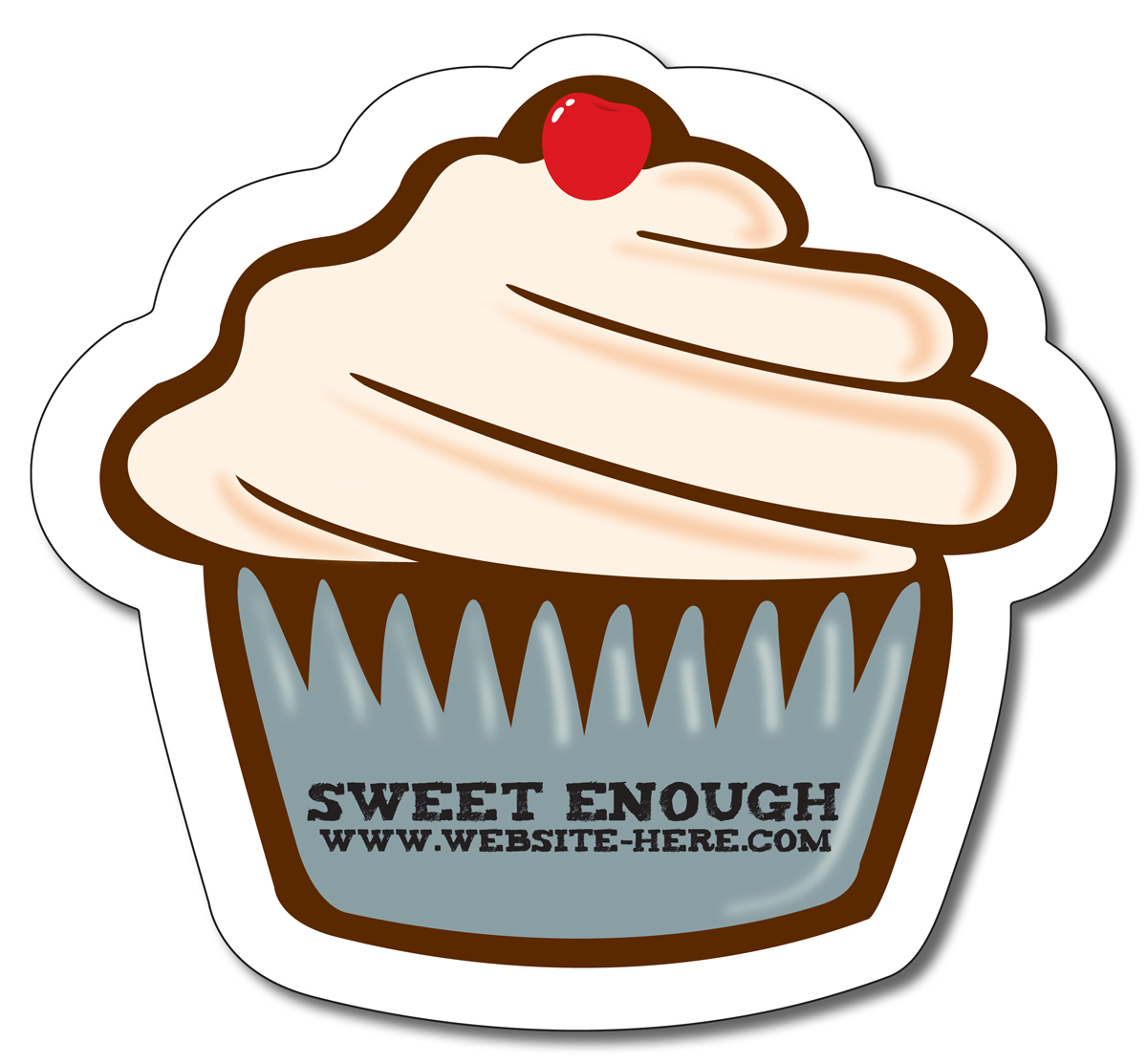 Magnet - Cupcake Shape (Approx. 4.0625x3.75) - 25 Mil. 2