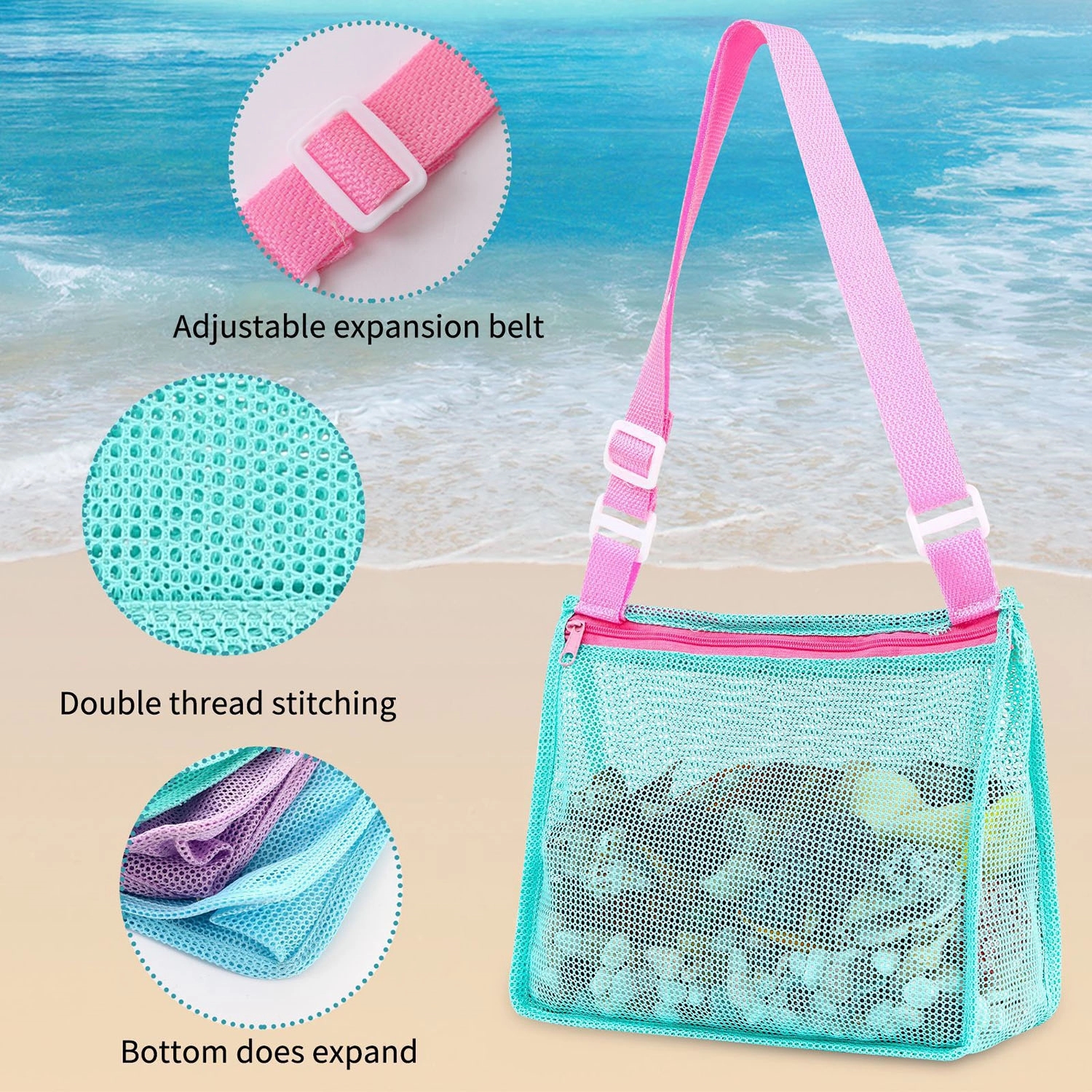 Kids Beach Shell Toy Mesh Bag 3