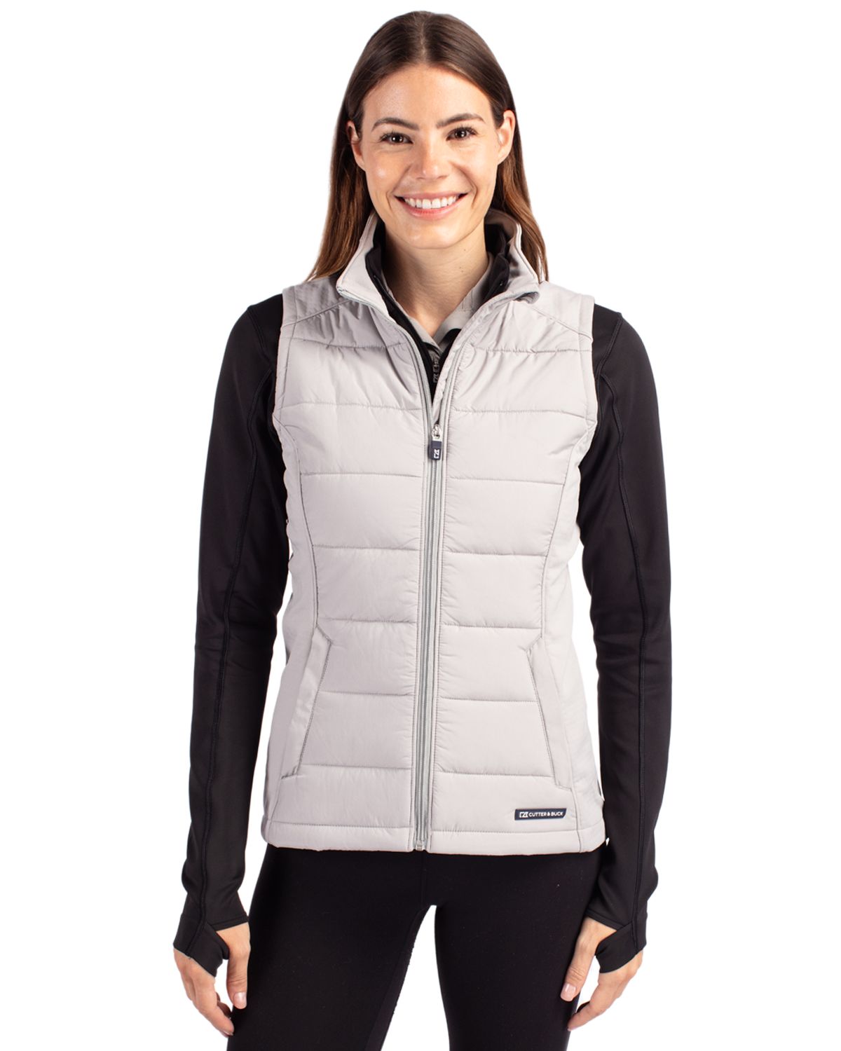 Cutter & Buck Evoke Recycled Honeycomb Fleece Womens Hybrid Full Zip Vest 38