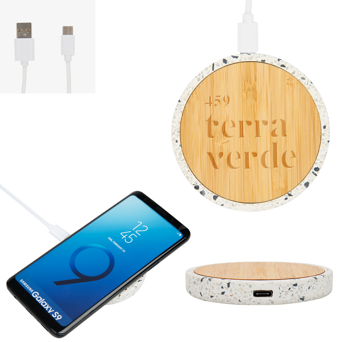 10W Speckle & Bamboo Wireless Charger 1
