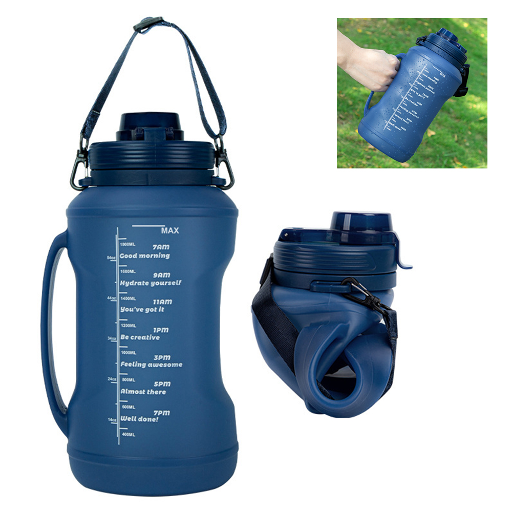 64Oz Silicone Collapsible Sports Water Bottle
