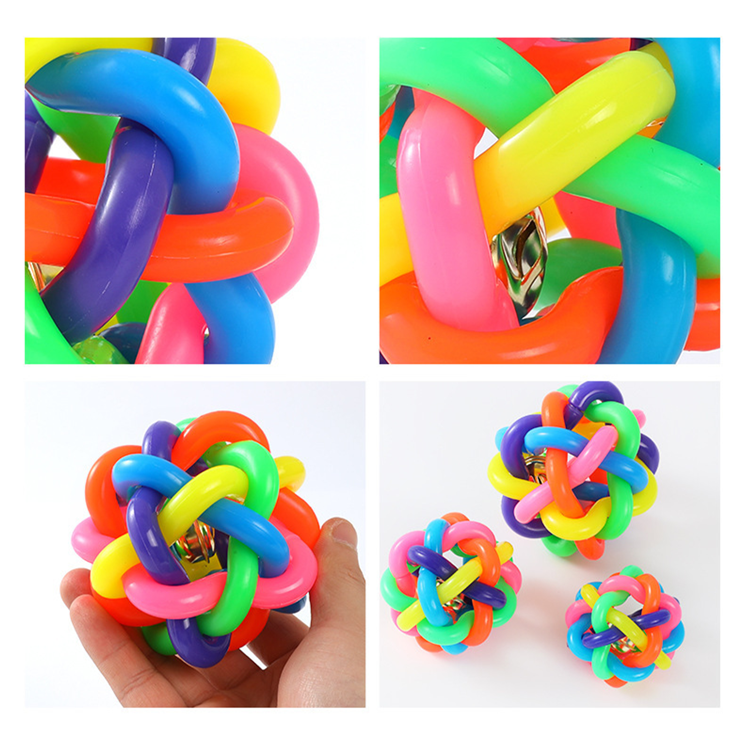 Colorful Soft Rubber Bell Chew Ball Toy 6