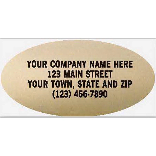 Advertising Labels, Padded, Paper, Gold Foil, Oval 2