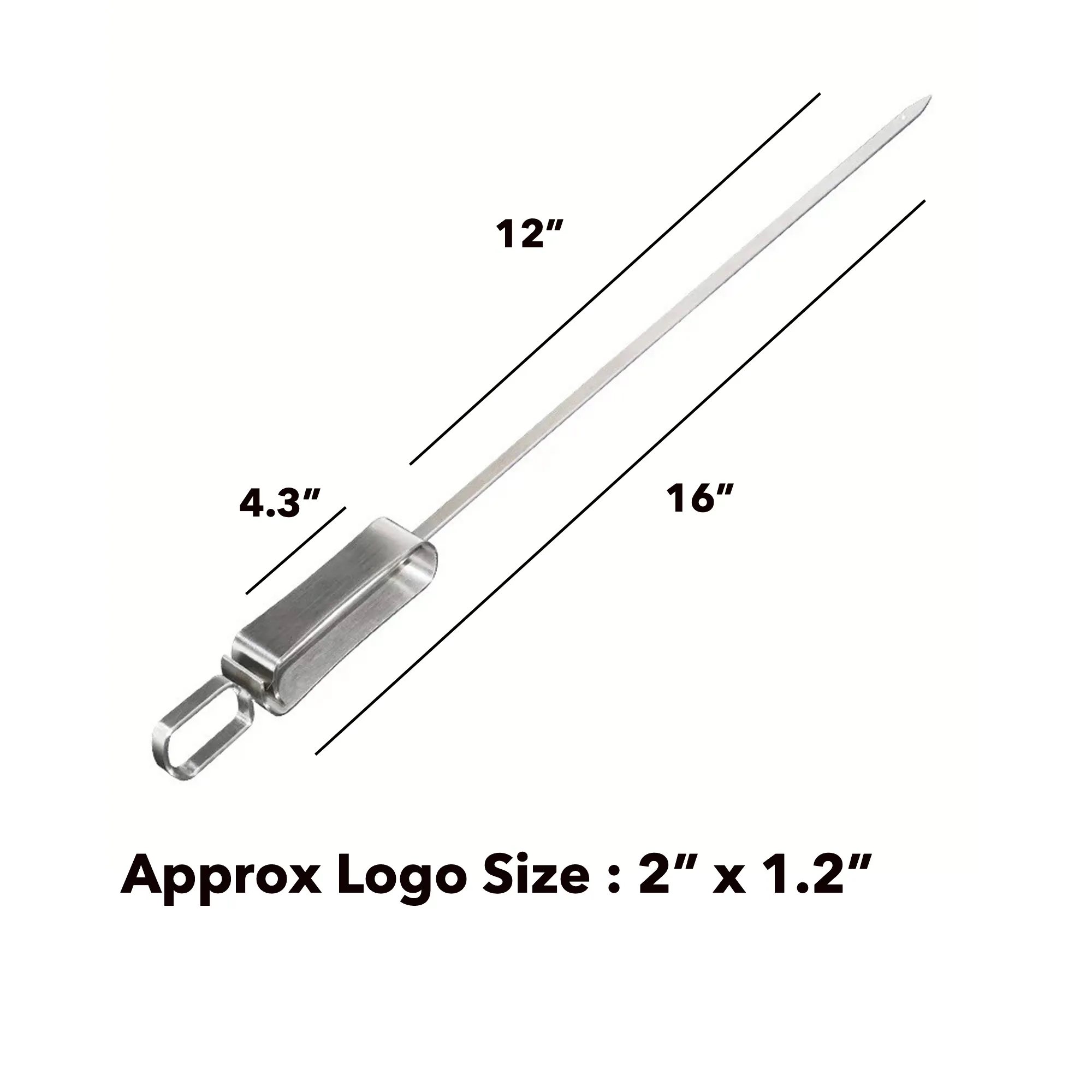 BBQ Long Flat Skewers With Push Bar 8