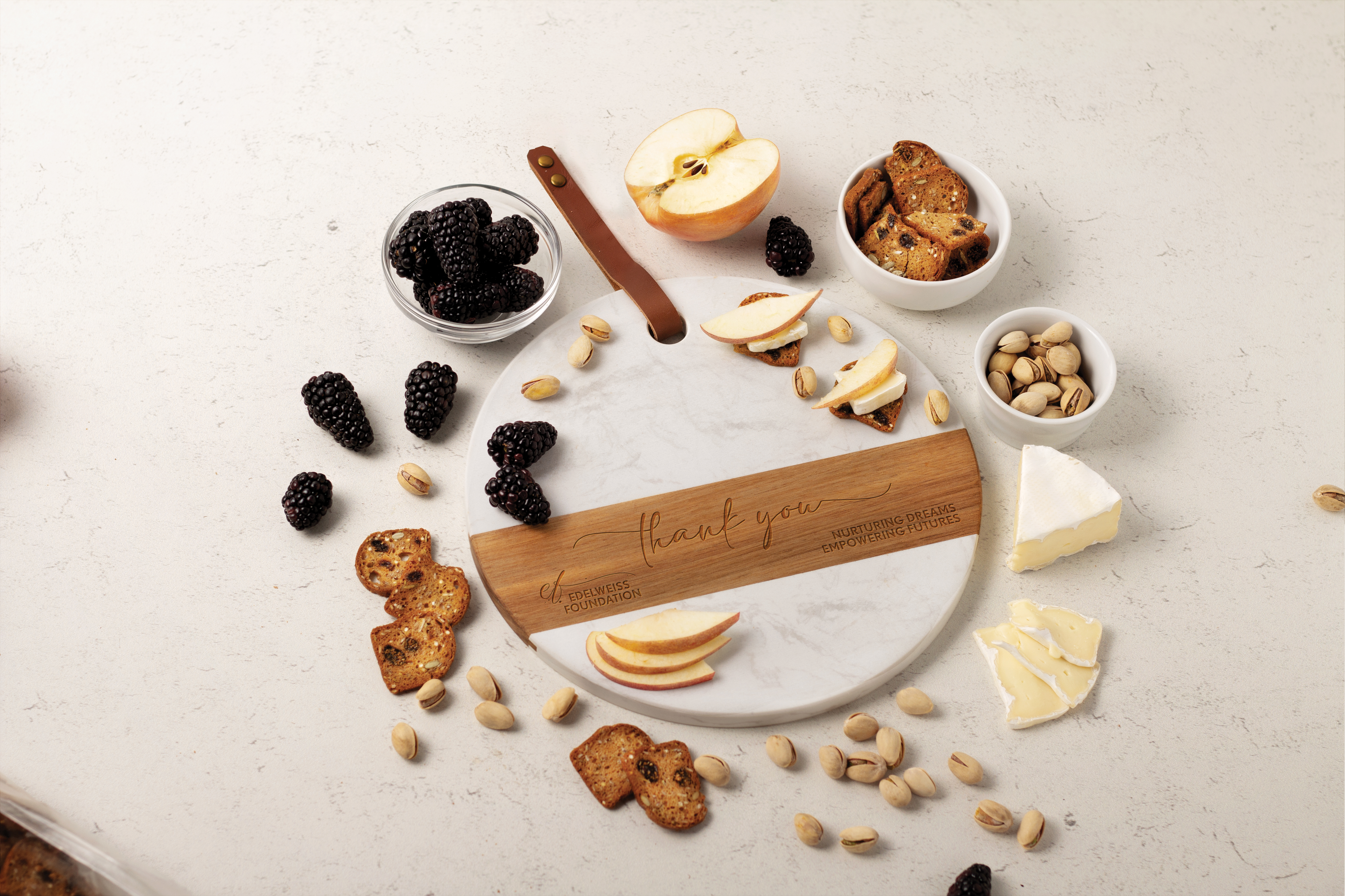 Acacia Wood & Marble Charcuterie Board 4