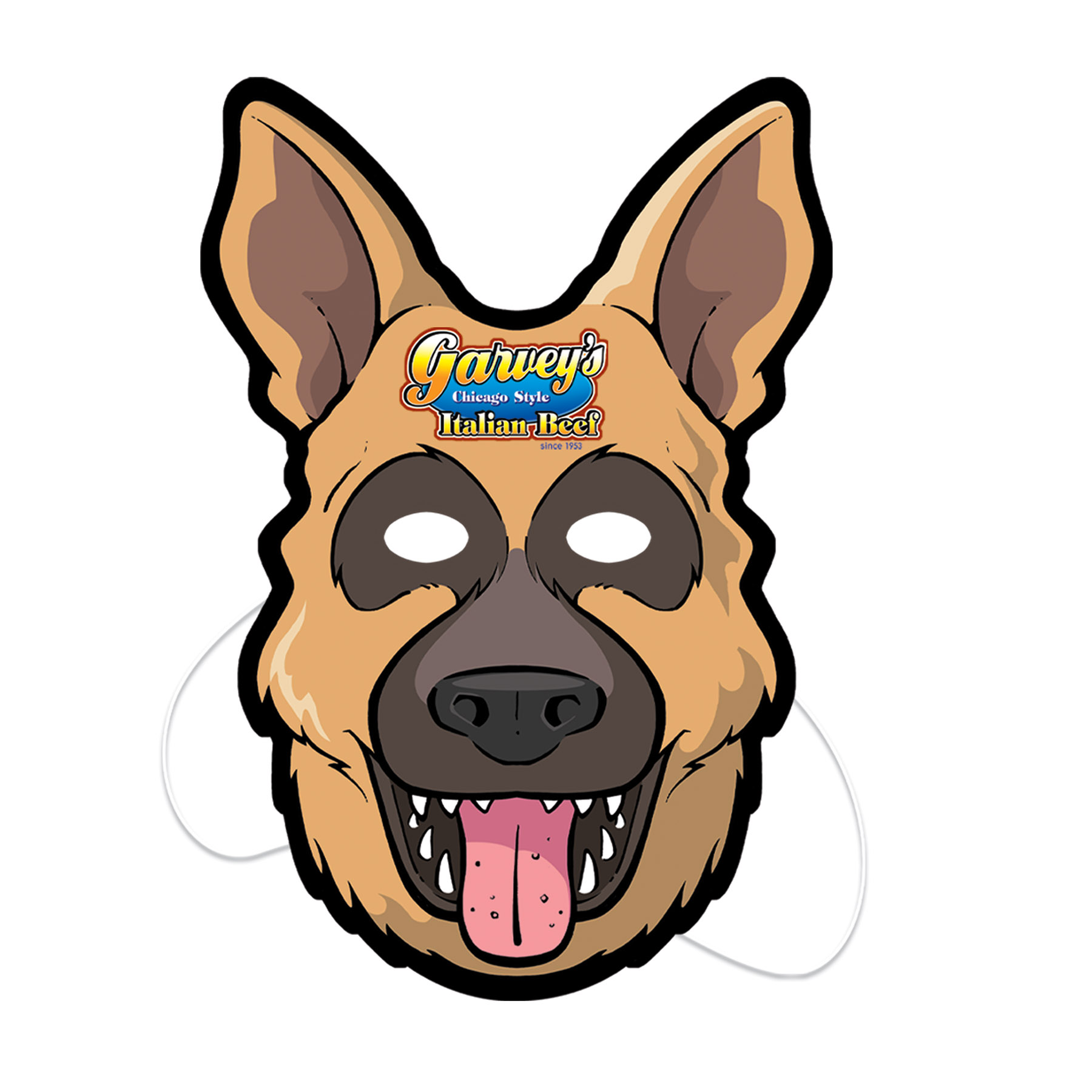 12" Custom Printed Paper-Stock Mask 1