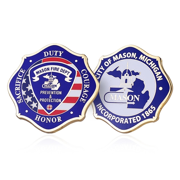 1.25" Custom Shape Hard Enamel Coins (Color Both Side) 9