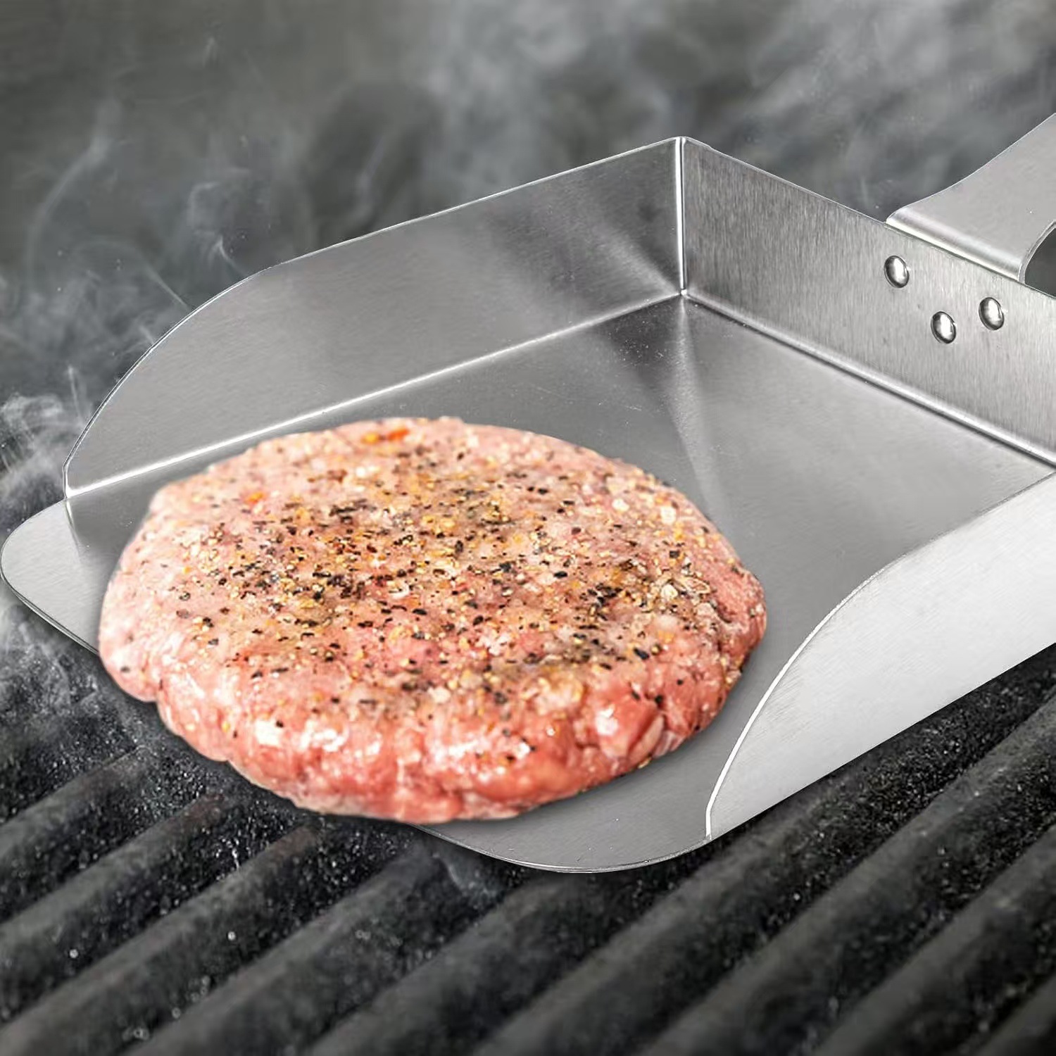 Stainless Steel Griddle Mover Smash Burger Food Shovel 6