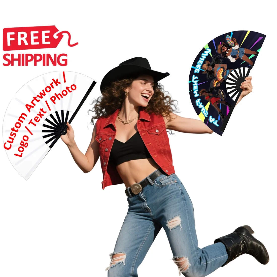 Bulk Custom Foldable Dance Fans Line Dancing with Photo 2025 6