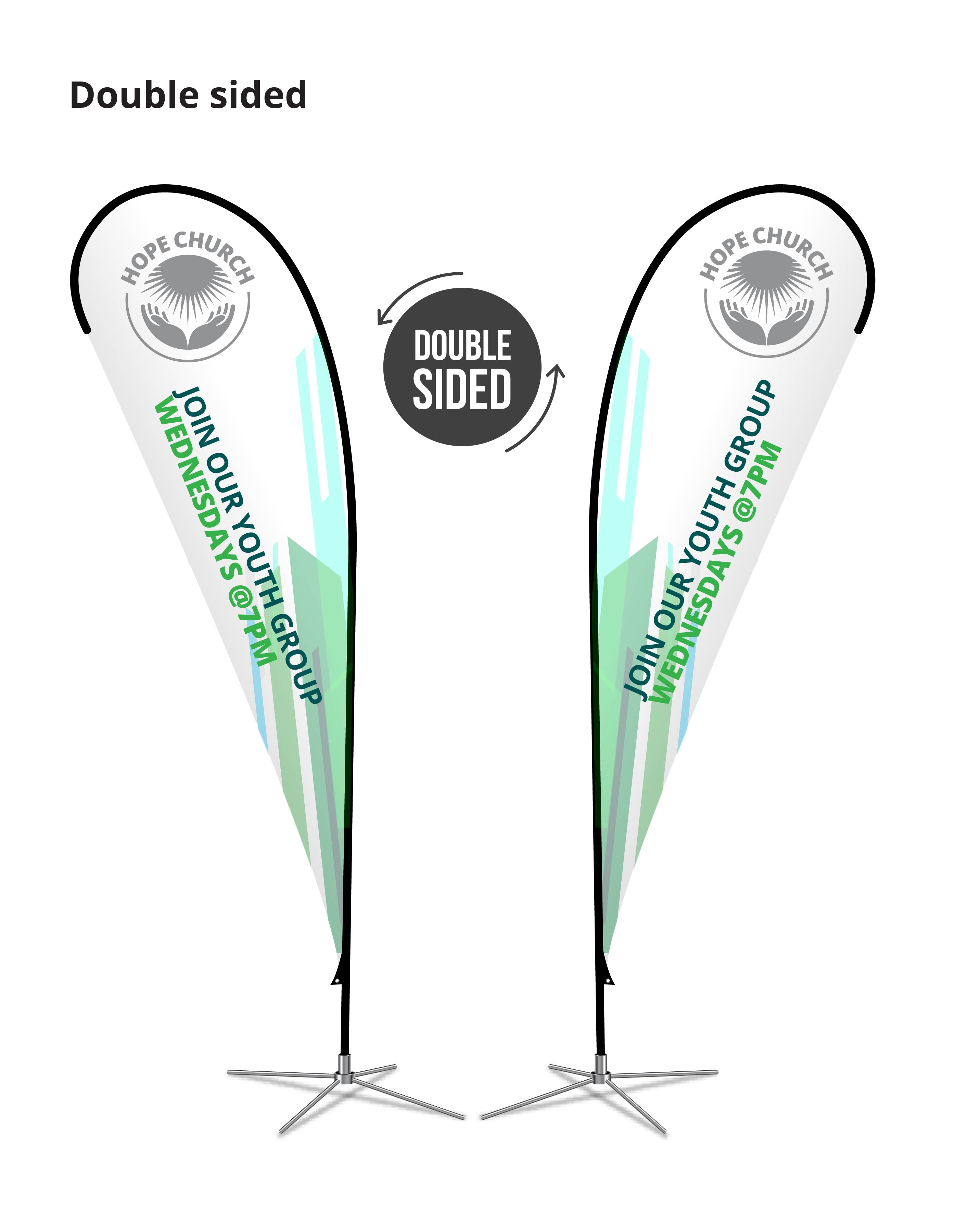 Teardrop Flag Banner Double Sided Sleeve (8ft) 2