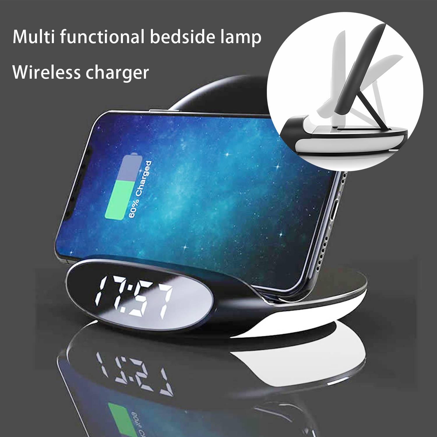 Multifunction Night Light Wireless Charger W/ Clock 1