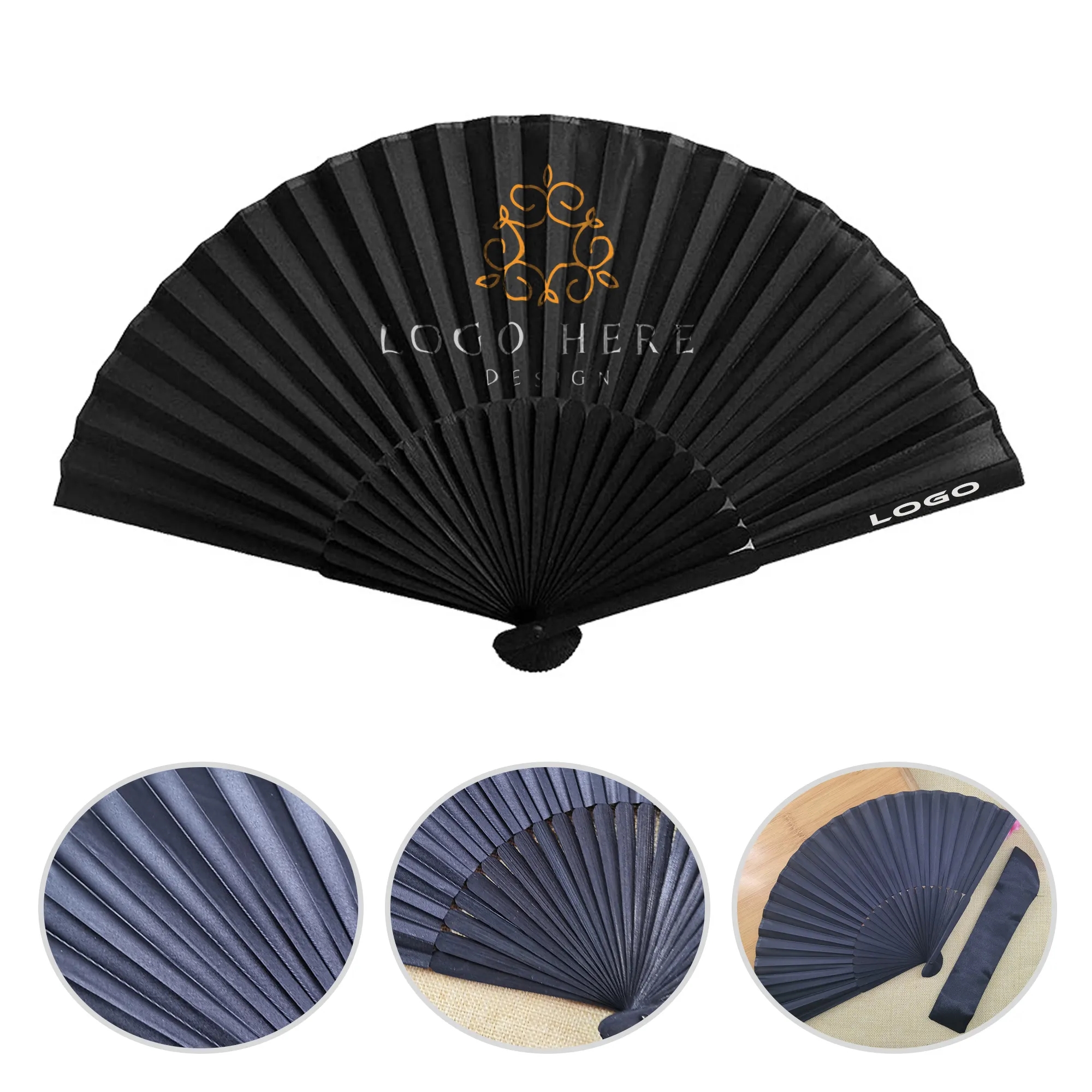 Folding Bamboo Paper Hand Fan 1