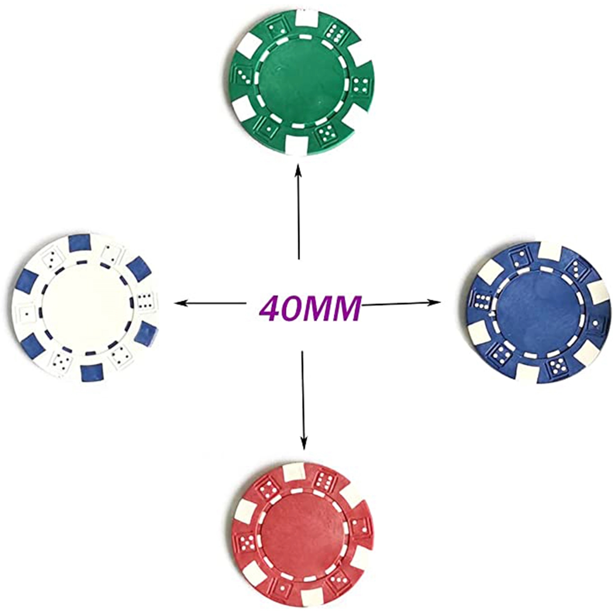 Clay Composite Dice Striped Casino Poker Chips 2