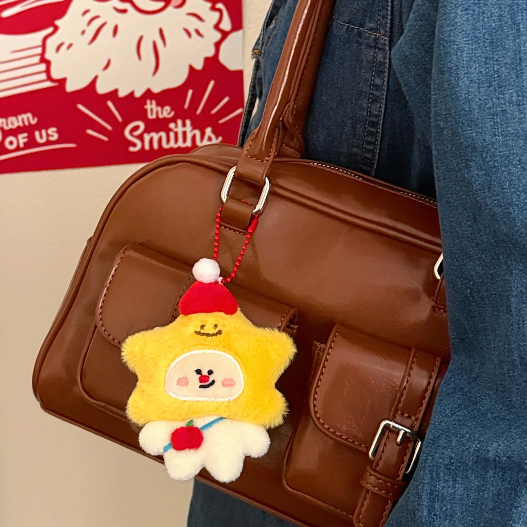 Christmas Plush Keychain, Festive Bag Charm, Holiday Gift 3