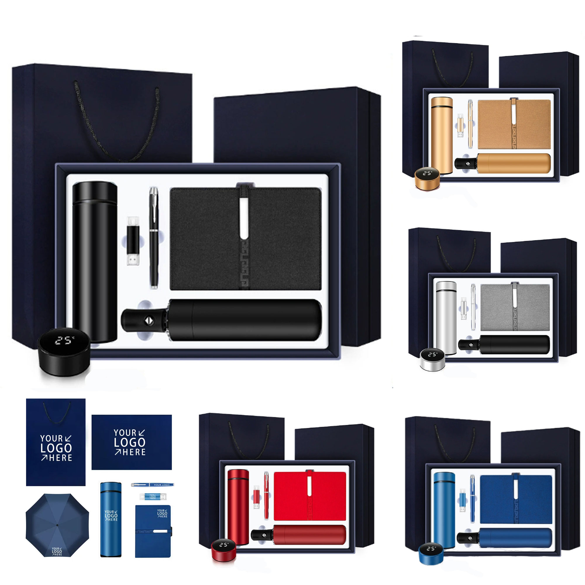 Business Gift Set W/ Cup Umbrella Notebook Pen 2