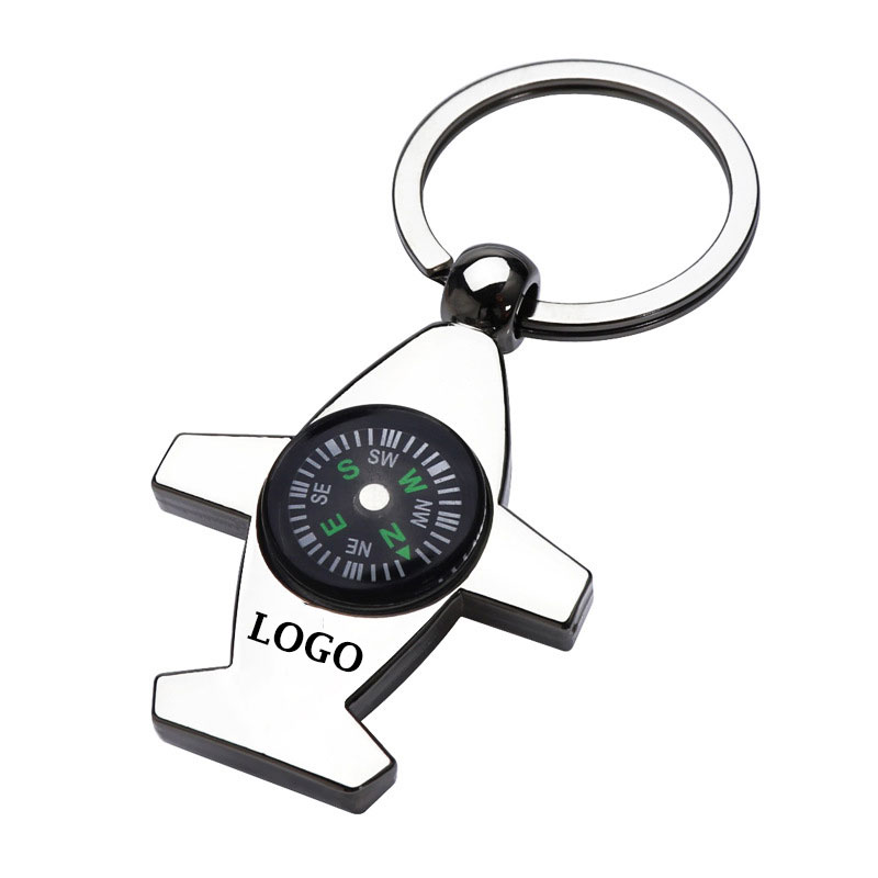 Metal Plane Compass Keychain 4