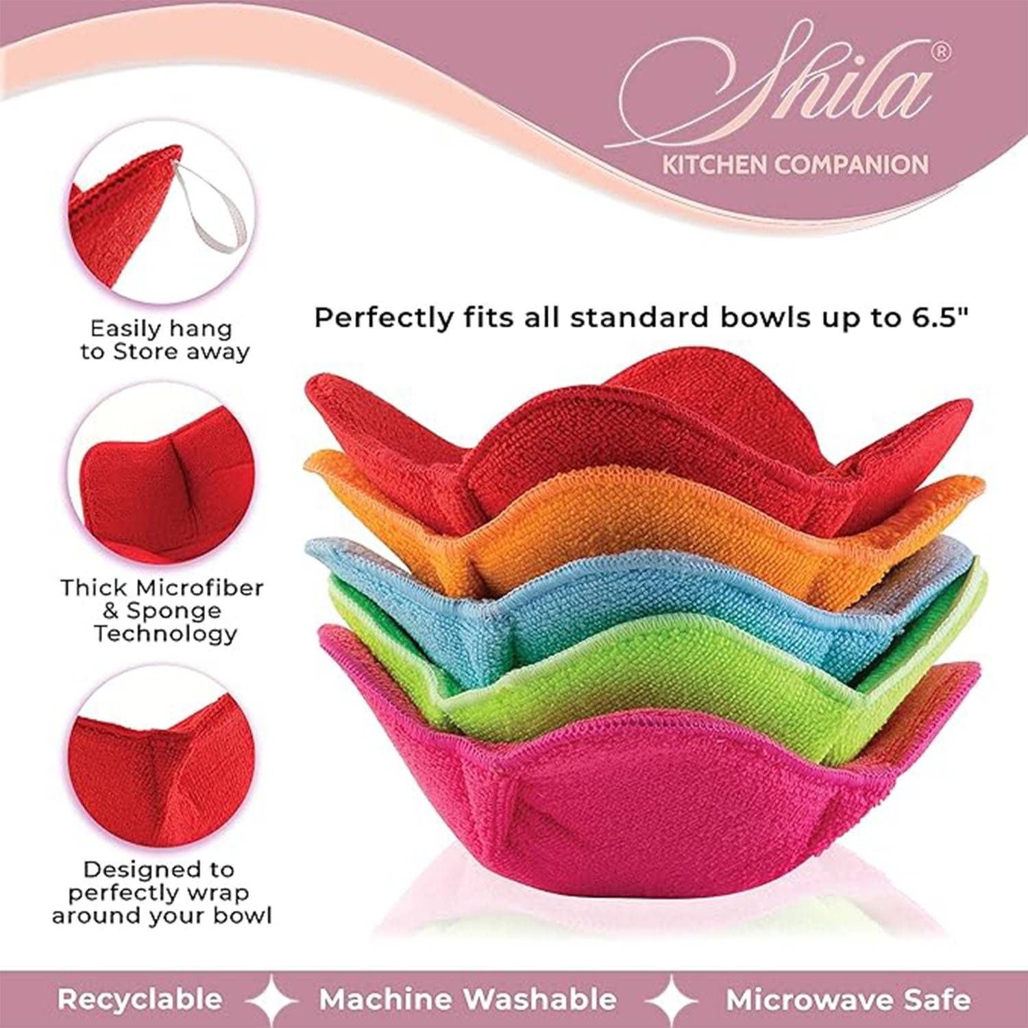Microwave Bowl Cozy Holders for Hot Food 3