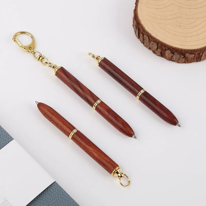 Mini Keychain Wooden Brass Pocket Pen 5