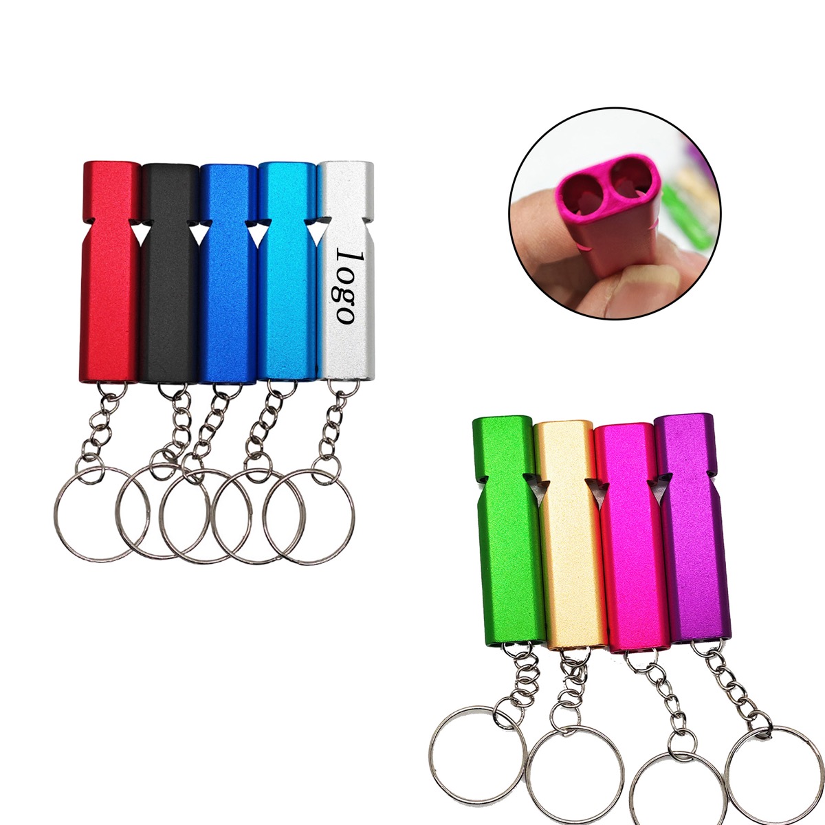 Aluminum Alloy Outdoor Double-Tube Whistle 2