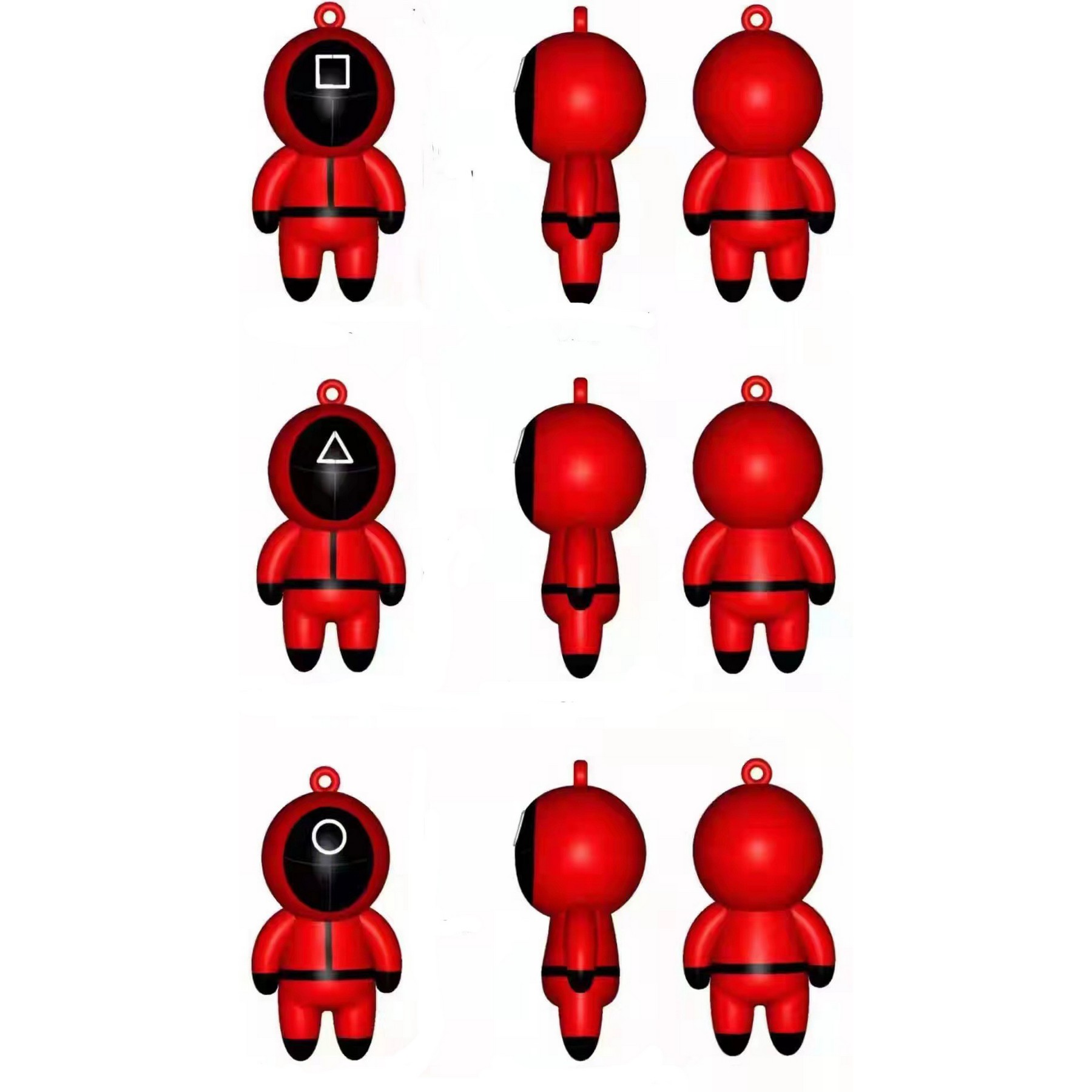 Squid Game Korean TV Show Masked Man Supervisor Keychain Decorations 4