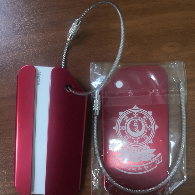 Aluminum Alloy Travel Luggage Tag w/Stainless Steel Rope 6
