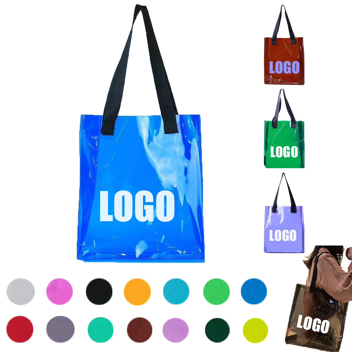 Custom Clear PVC Jelly Color Tote Bag 1
