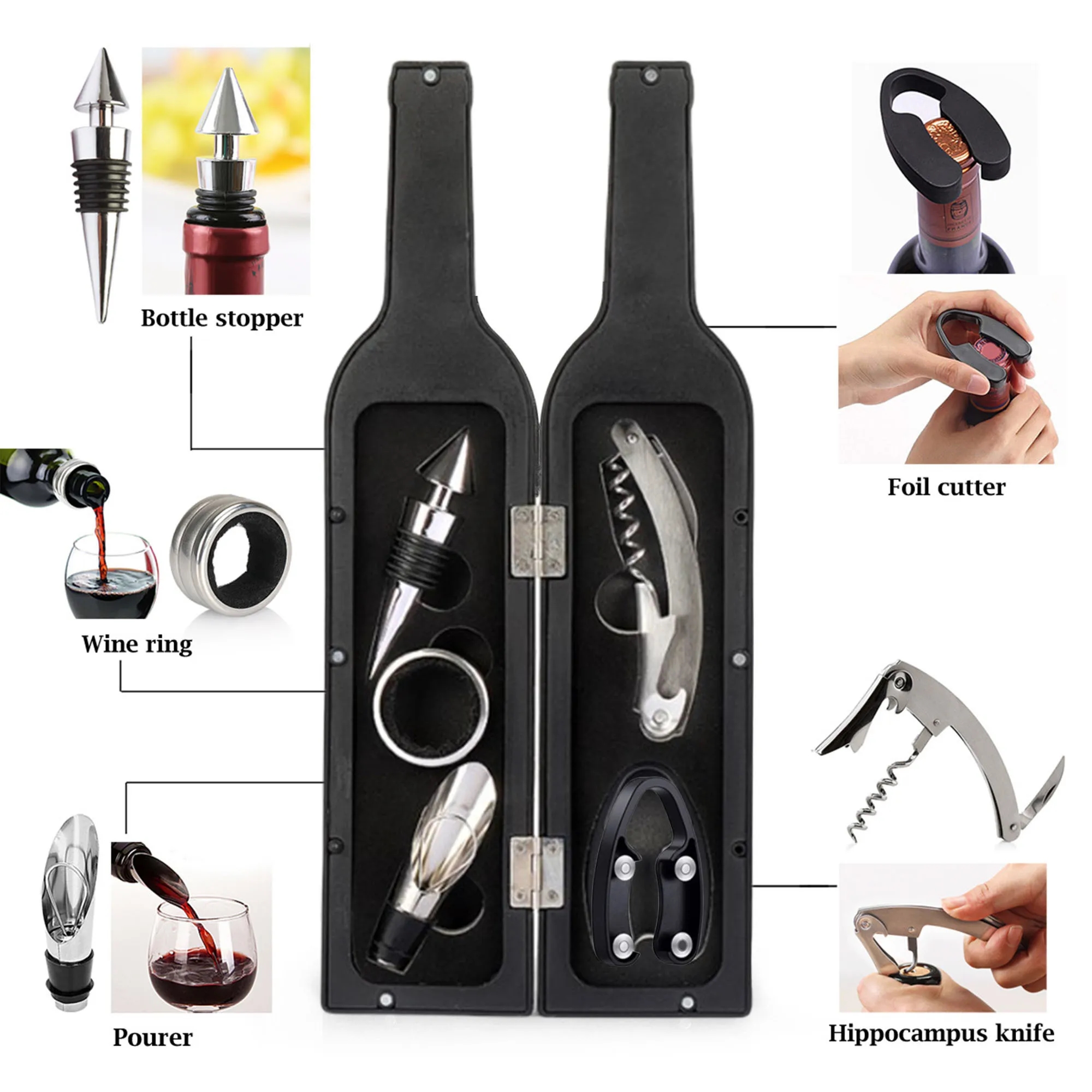 Bottle Shaped Wine Opener 5 Piece Set 4