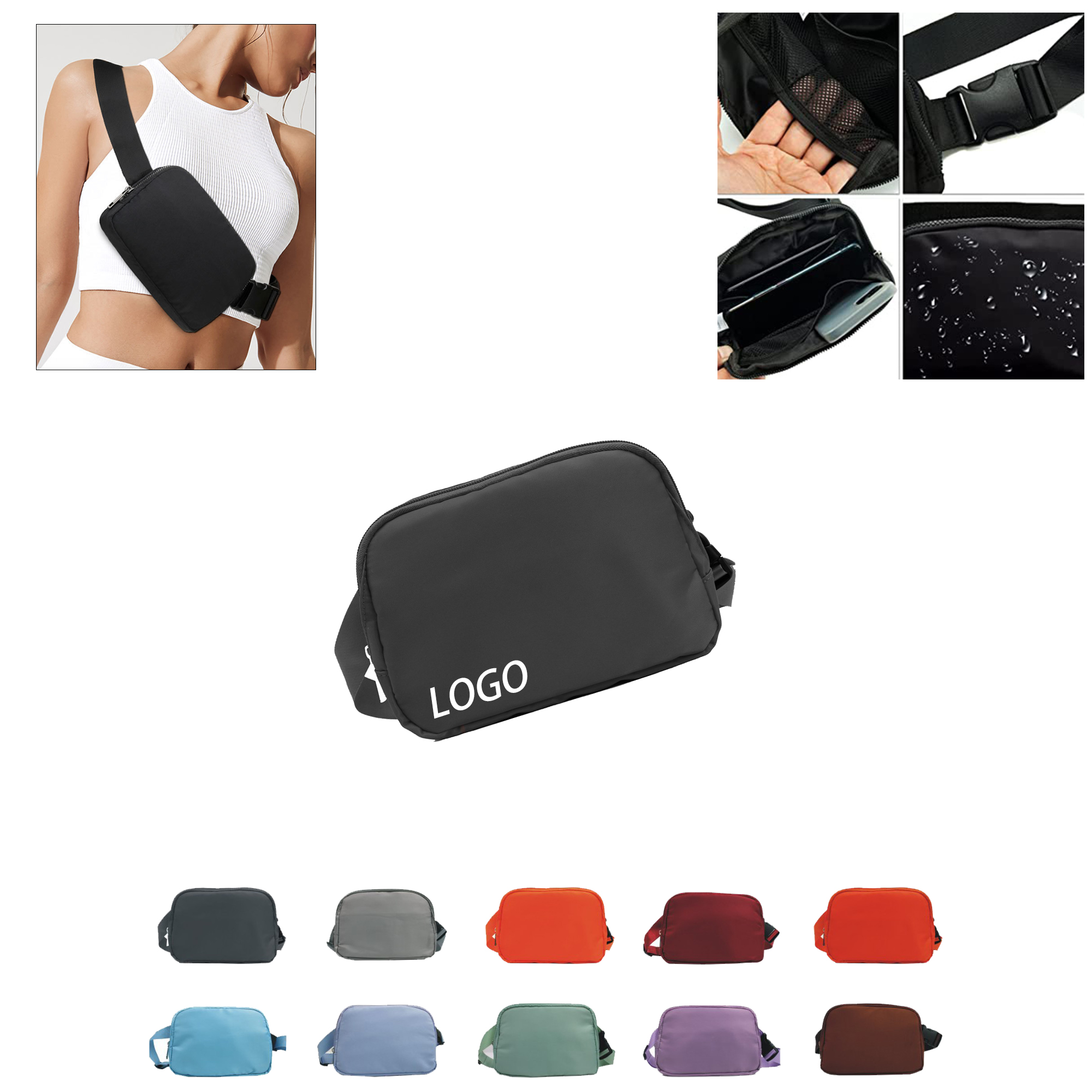 Waterproof Polyester Chest Bag Crossbody Bag 3