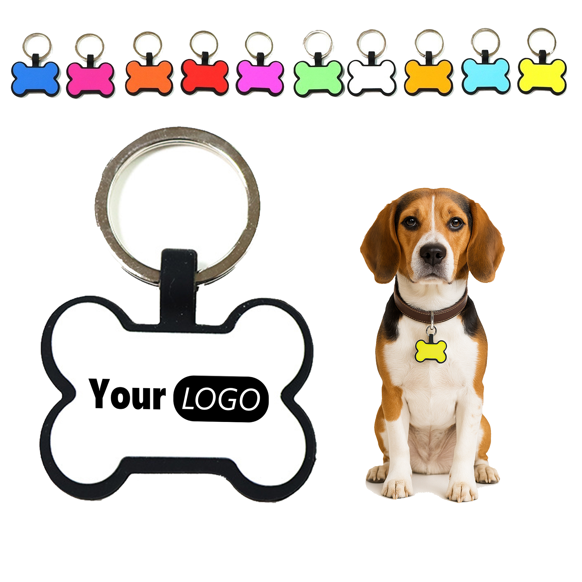 Bone Shaped Silicone Pet ID Tag 2