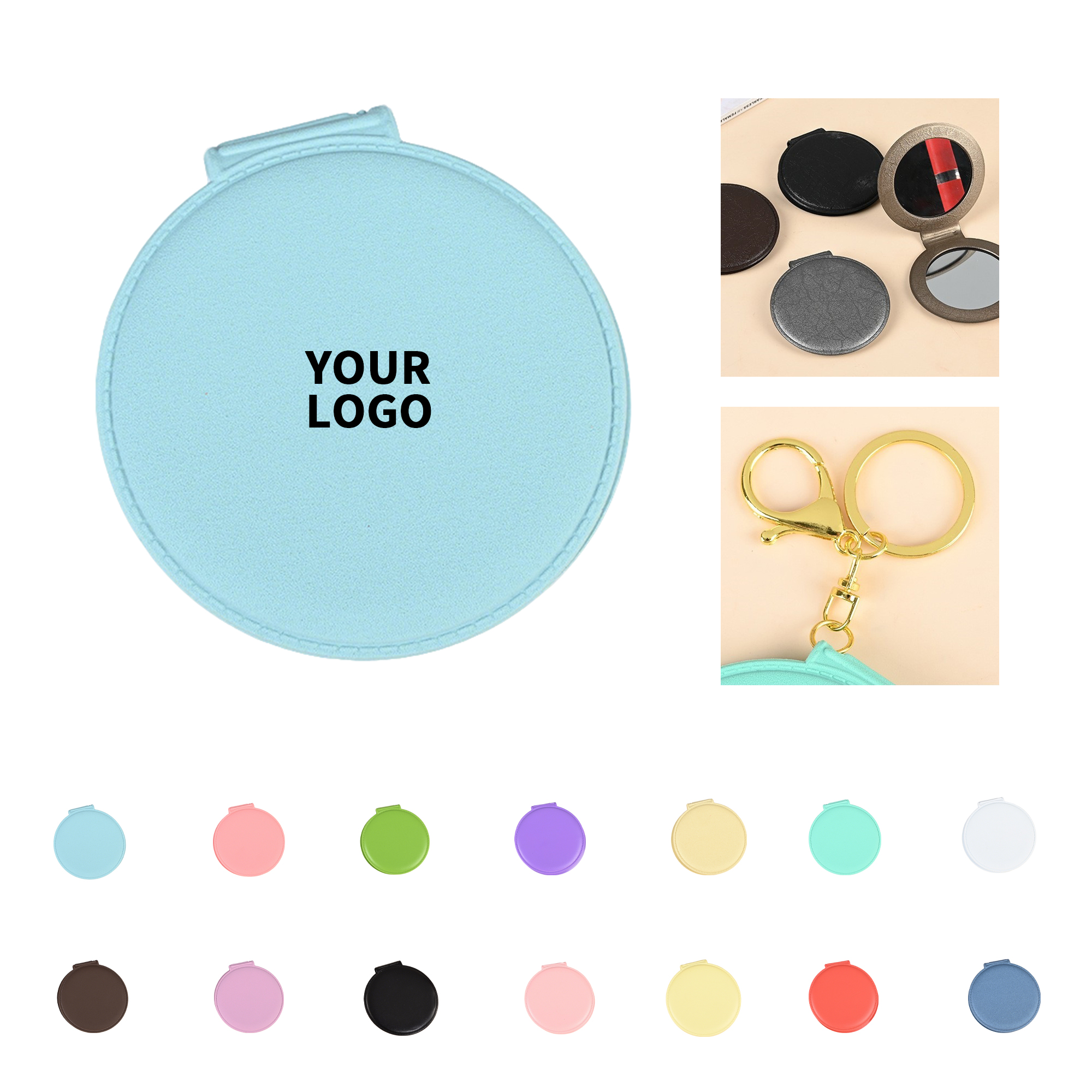 Polyurethane Covered Double Sided Compact With Magnification 3.35" Diameter 4