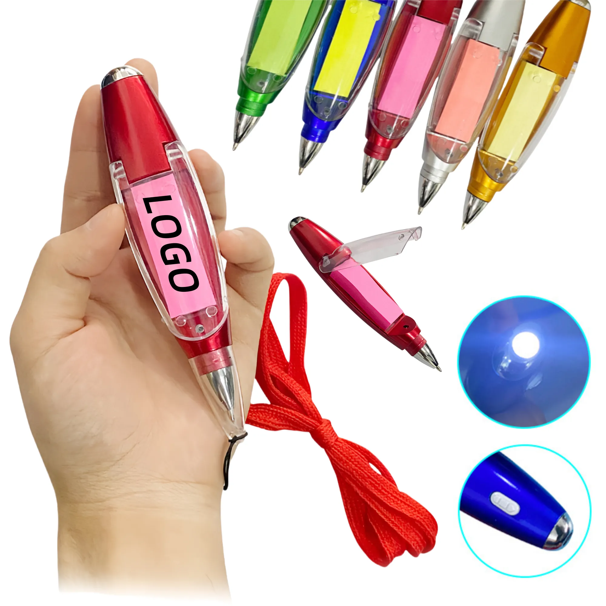 Multi Function Ballpoint Pen With Light And Sticky Note 7
