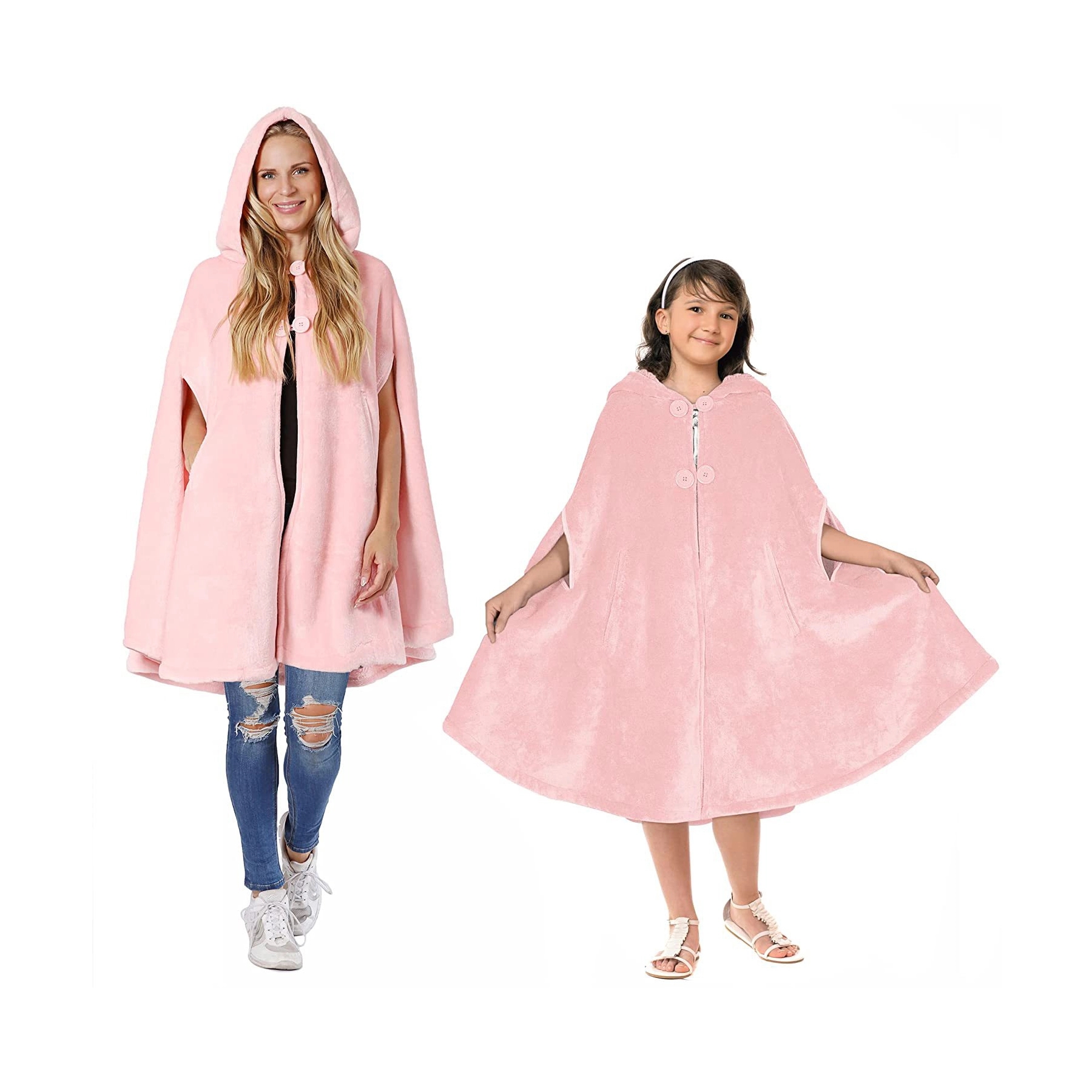 Poncho Hooded Blanket Wrap With Pockets Sherpa Fleece 9