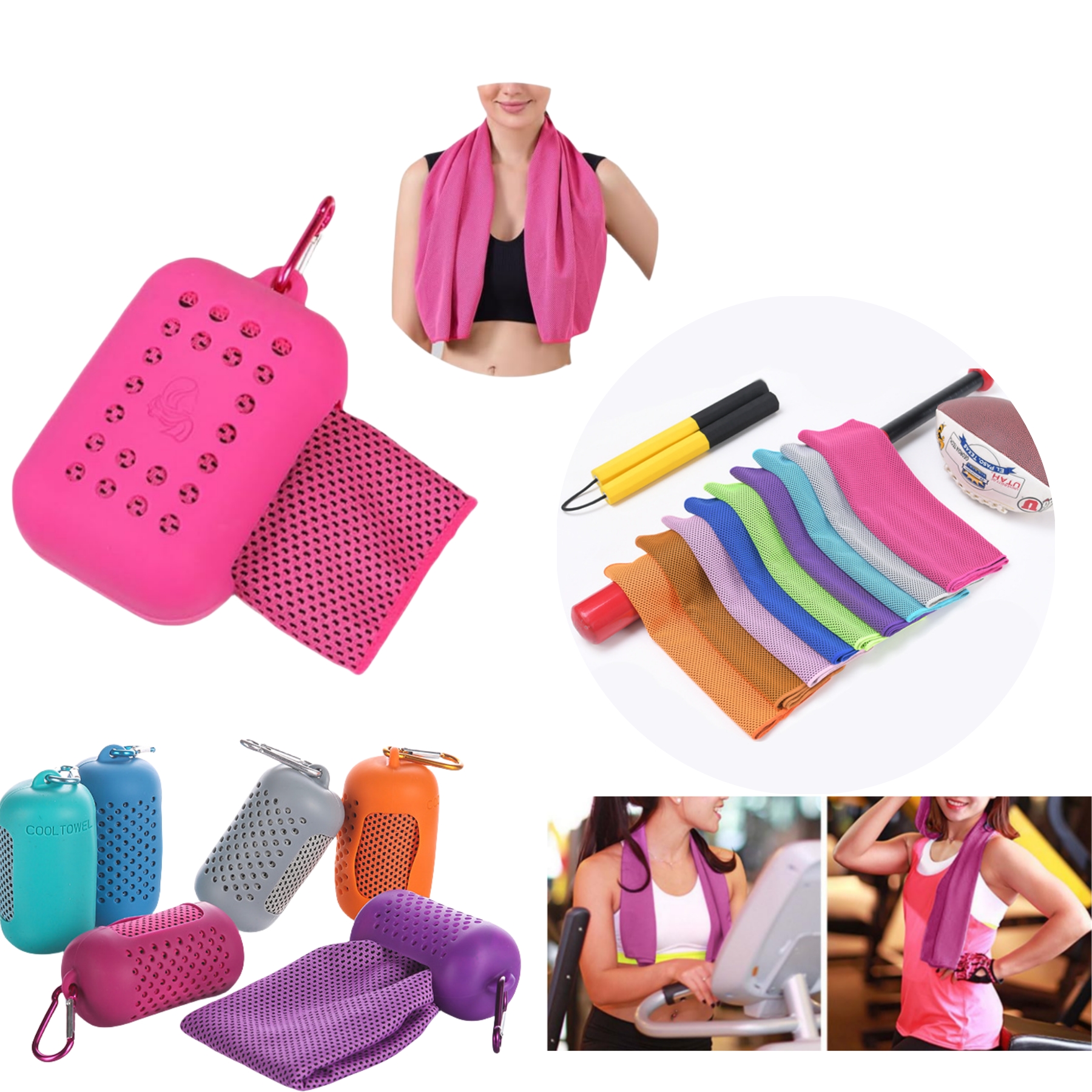 Sports Towel with Silicone Storage Bag 3