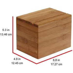 Wood Recipe Card Box Holder With Labeled Dividers 2