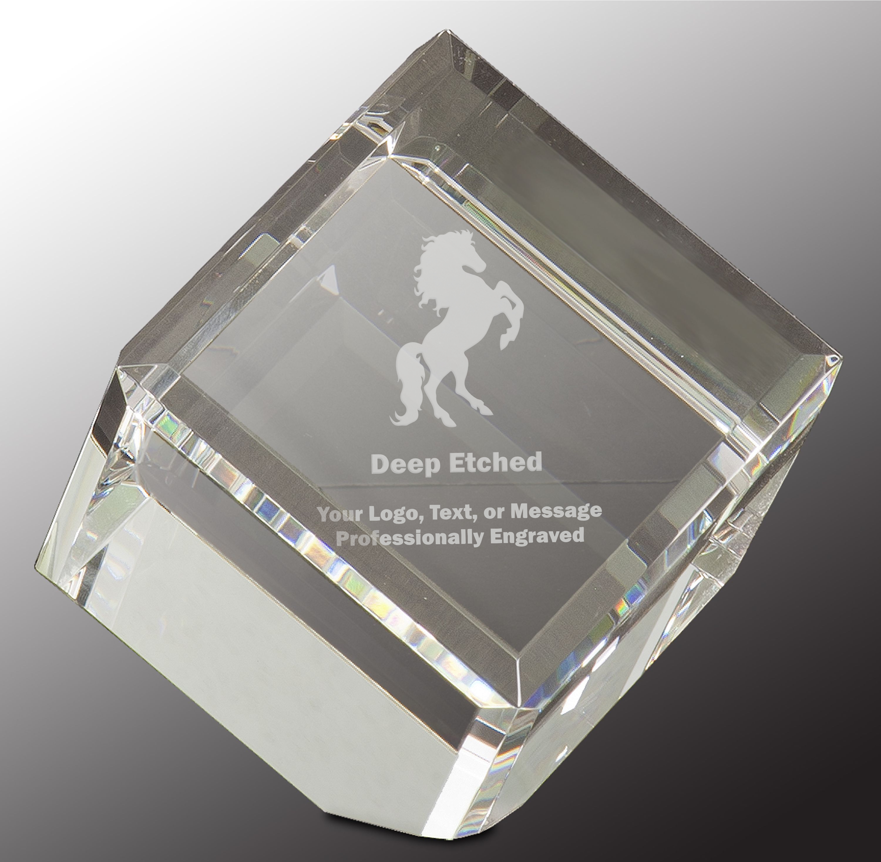 3 1/2" x 3 1/2" Crystal Cube Crystal Award