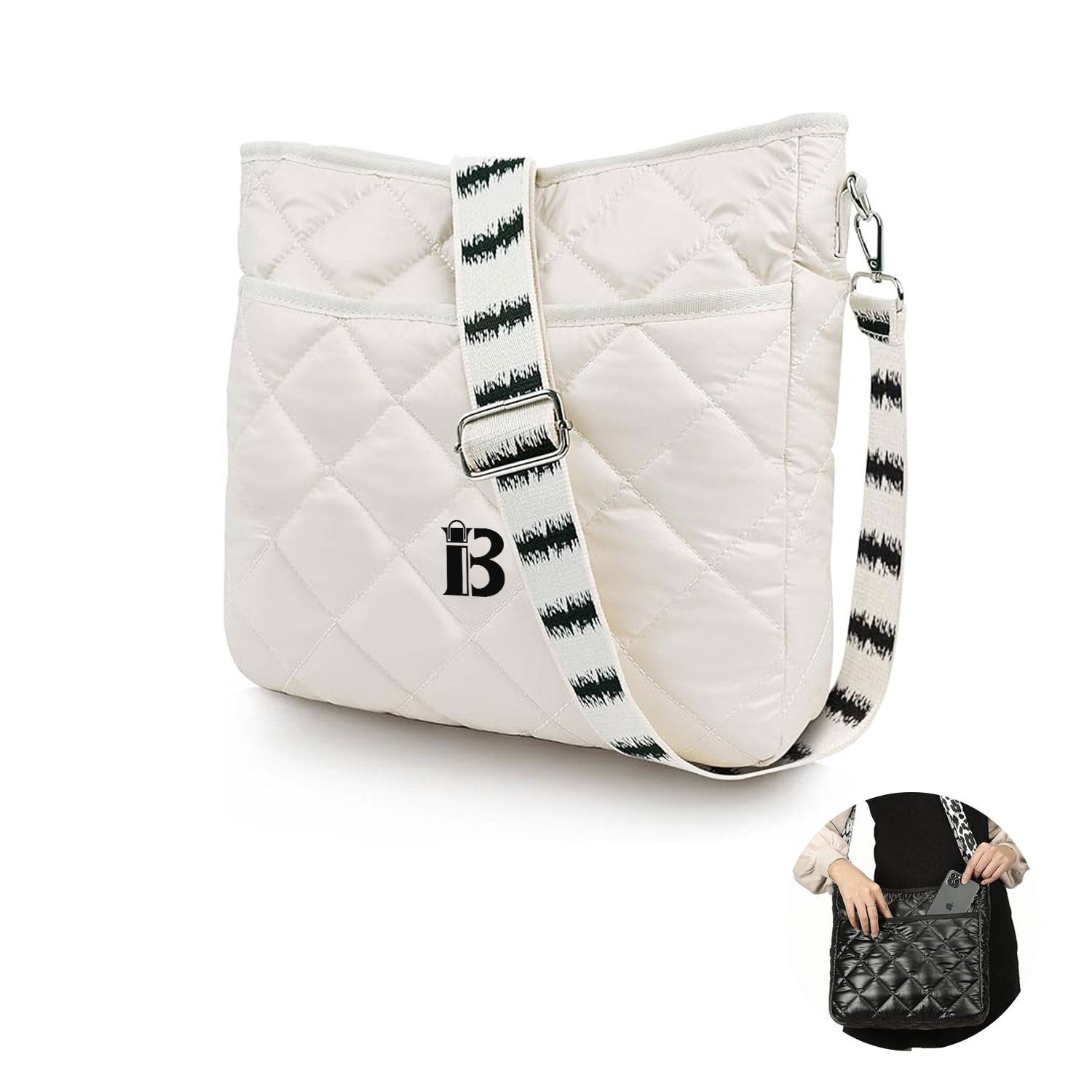 Women's Single-shoulder Down Jacket Material Tote Bag