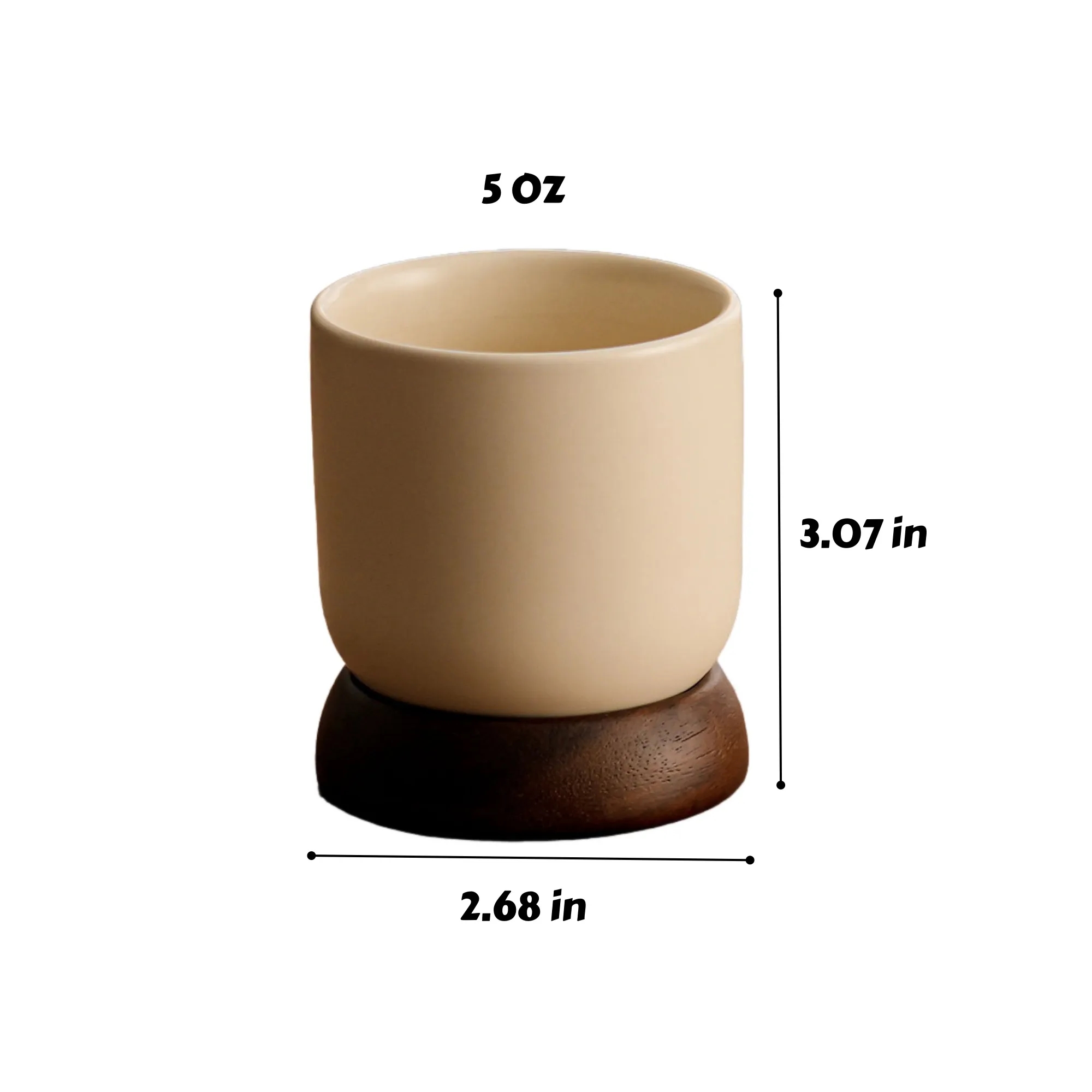 Ceramic Coffee Cup With Wooden Base Stand 2